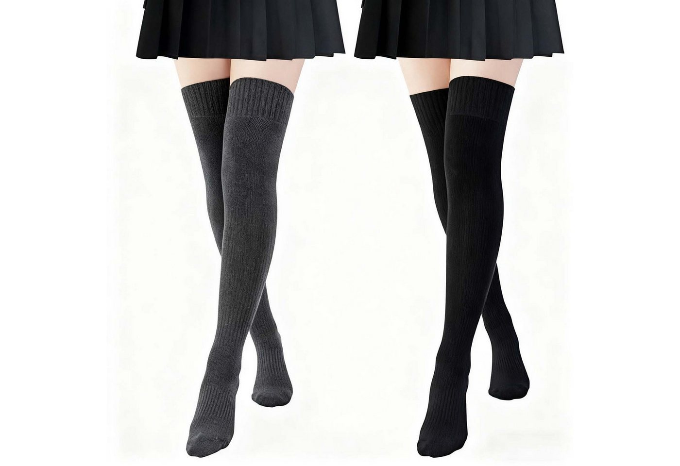 trends for living Socken 2Paar Kniestrümpfe Damen Overknee Strümpfe Overknee Socks Wintersocken (2-Paar) von trends for living