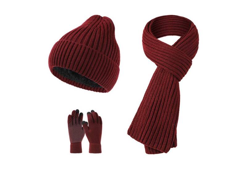 trends for living Strickmütze 3 Set Warm Gestricktes Mütze Schal Handschuhen für Herbst und Winter von trends for living