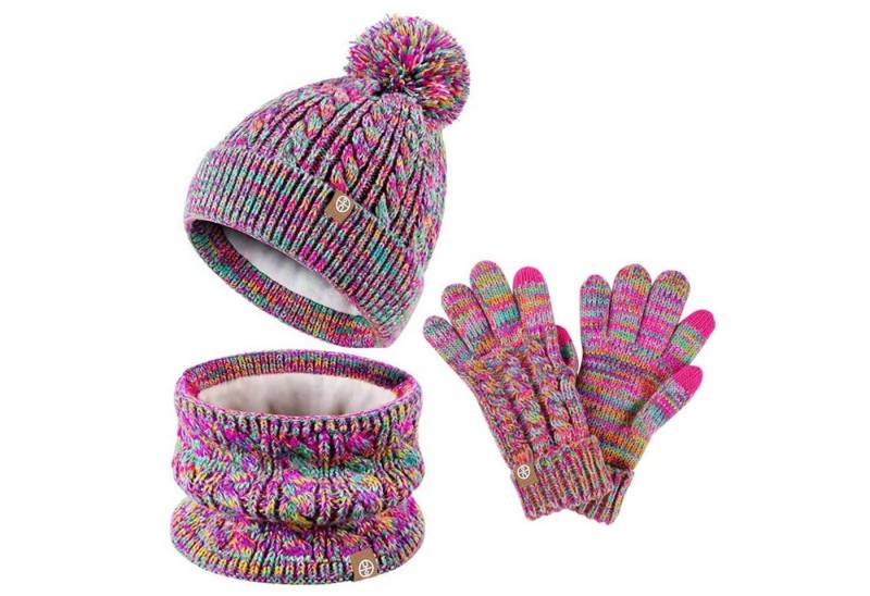 trends for living Strickmütze Kinder Beanie Mütze Winter mit Strick Halswärmer Warme Handschuhe Set von trends for living