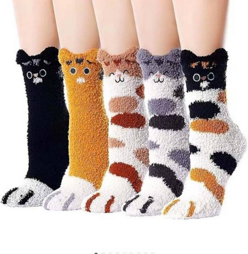 trends for living Thermosocken 5 Paar Kuschel Thermosocken Weihnachtssocken Korallenfleece-Socken (5-Paar) von trends for living