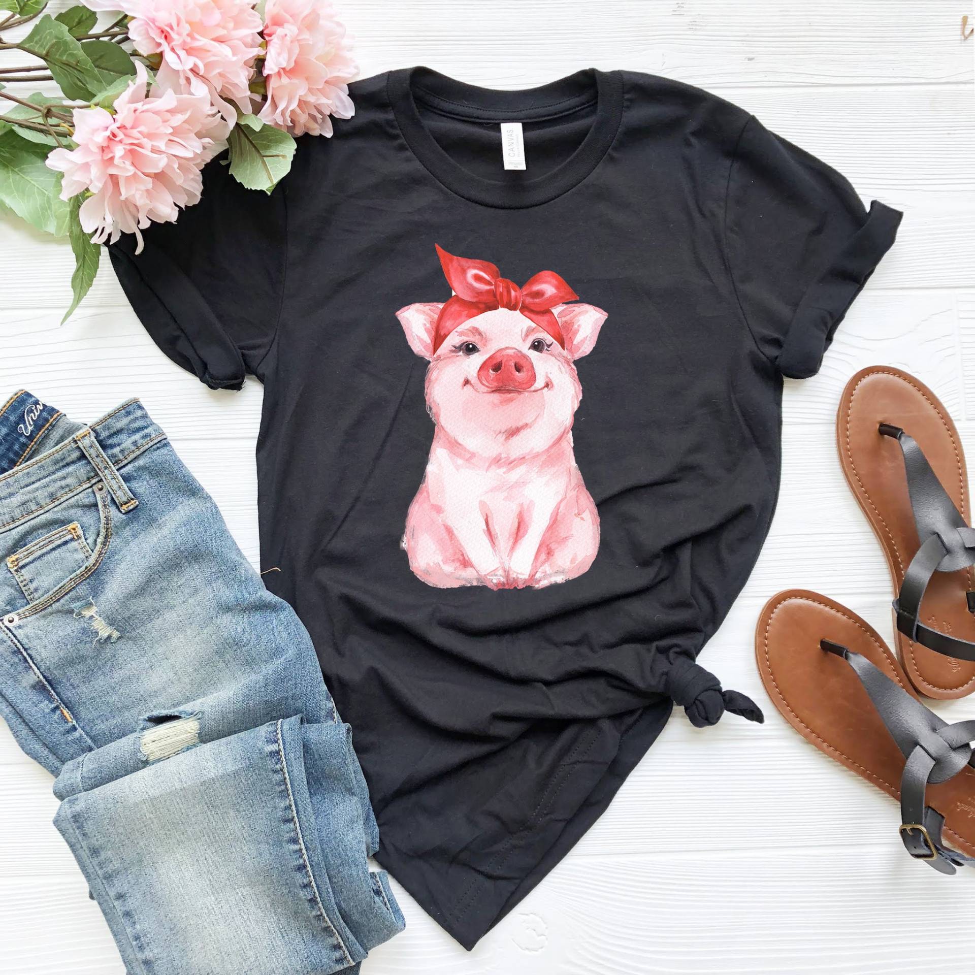 Schwein Shirt, Süßes Outfit, Entzückende Oink, Livestock Show Jahr Des Schweins, Aquarell Kleidung von trendsyworld