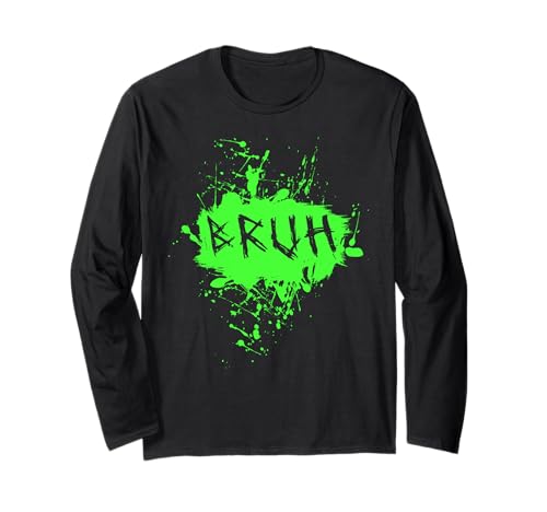 Bruh Lustiger Spruch Meme Bro Boy Mädchen Kinder Jugend Teenager Slang Langarmshirt von trendy Funny Sayings Bruh Meme Video Game co.