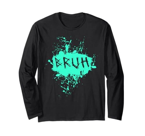 Bruh Lustiger Spruch Meme Bro Boy Mädchen Kinder Jugend Teenager Slang Langarmshirt von trendy Funny Sayings Bruh Meme Video Game co.