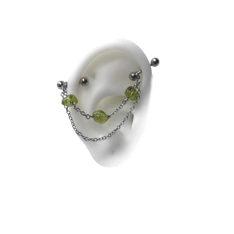 Industrial Piercing Schmuck Mit Peridot Steinen Und Ketten Industrial Piercing Schmuck Mit Peridot Steinen Und Ketten von triballook