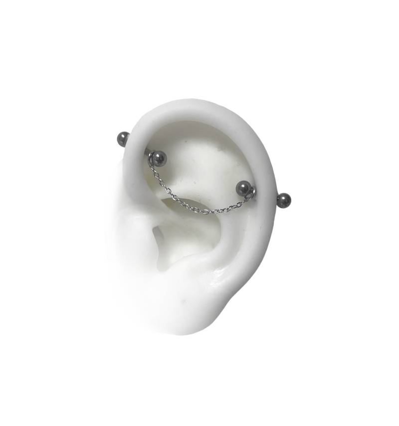 Industrial Piercingstäbe Mit Ketten, Ohrknorpelstege Kette(M24 Eine Kette von triballook