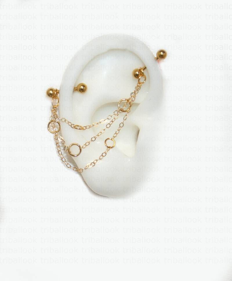 Industrieller Piercing-Schmuck, Schmuck, Industrielle Stabohrring, Piercingkette, | M21 Nl von triballook