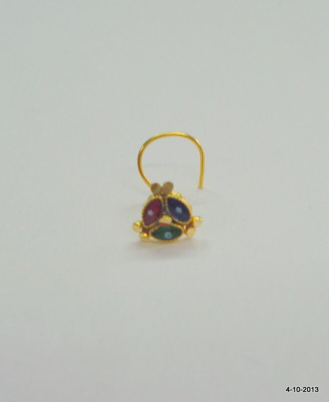 18K Traditionelle Entwerfen Gold Nase Stud Nosepin Rajasthan Indien Ert Ehs von tribalsilver99