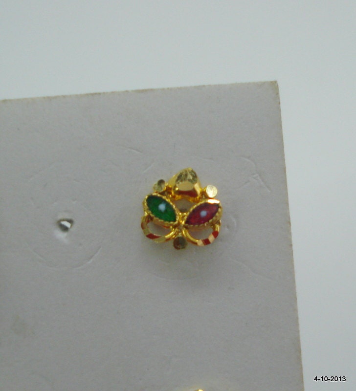 18K Traditionelle Entwerfen Gold Nase Stud Nosepin Rajasthan Indien Ert Ehs von tribalsilver99