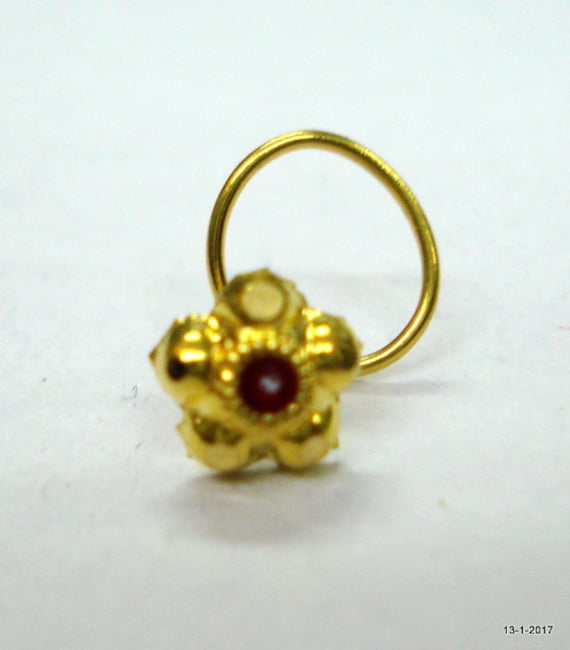 18Kt Traditionelles Design Gold Nase Gestüt Nosepin Schmuck Handgefertigt von tribalsilver99