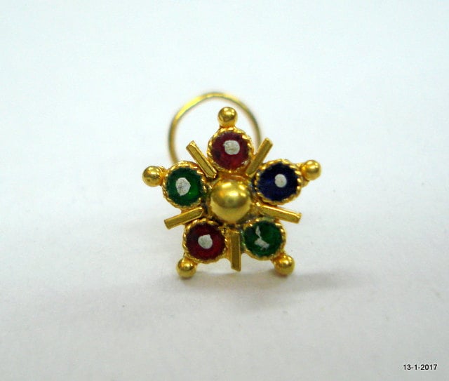 18Kt Traditionelles Design Gold Nase Gestüt Nosepin Schmuck Handgefertigt von tribalsilver99