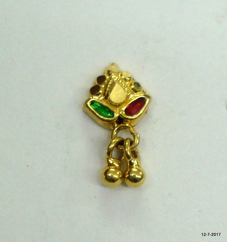 18Kt Traditionelles Design Gold Nasenstecker Nasenornament Handgefertigt von tribalsilver99