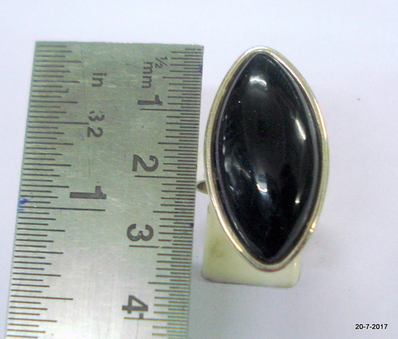 925Er Silberring Onyx Edelsteinring Cocktailring Handgemacht von tribalsilver99