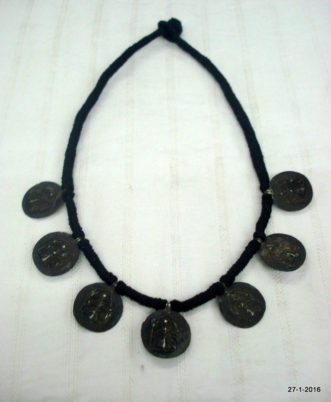 Alte Antike Stammes-Alte Silber Halskette Anhänger Amulett Hindugott Göttin von tribalsilver99