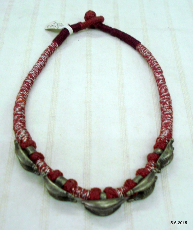 Alte Antike Stammes-Alte Silberne Perlen Halskette Halsreif Traditionellen Schmuck von tribalsilver99