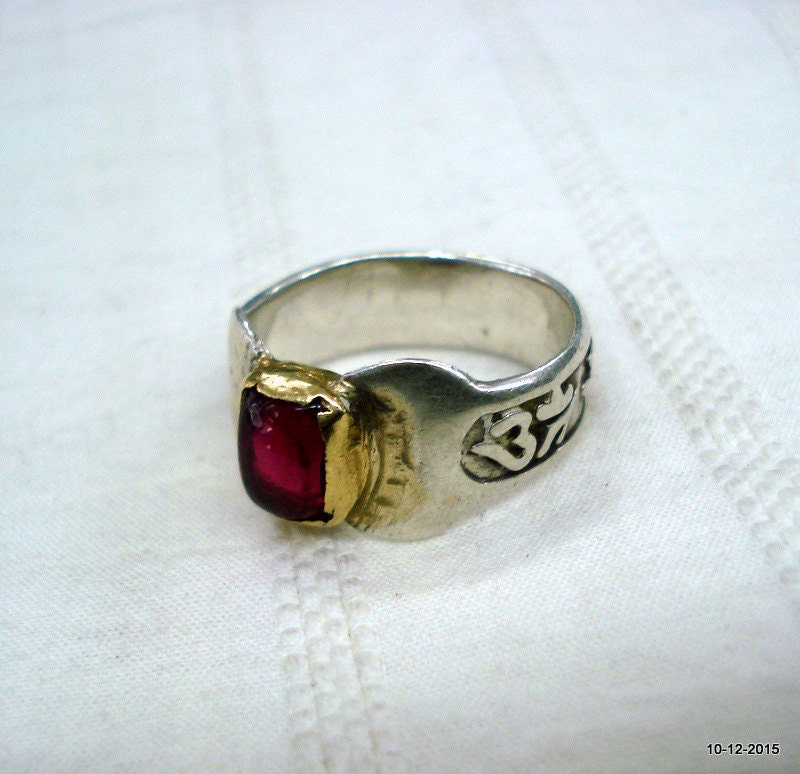 Alte Antike Stammes-Alten Silberring Silber & Gold Ring Farbe Stein von tribalsilver99