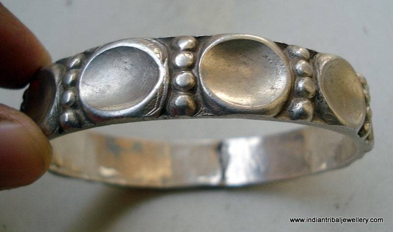 Jahrgang Antike Handgefertigte Stammes-Alte Silber Armband Armreif von tribalsilver99