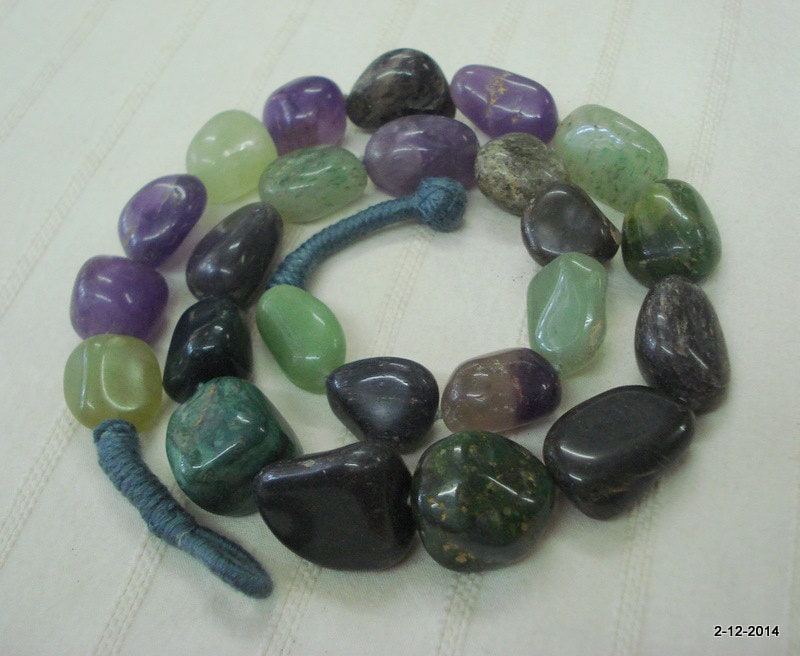 Jahrgang Quarz Edelstein Fiel Perlen Halskette India von tribalsilver99