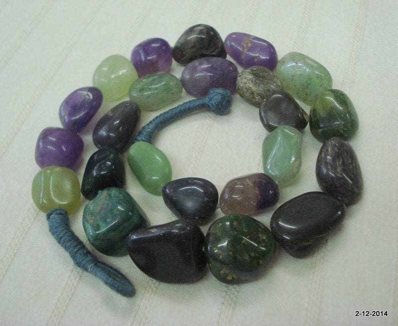 Jahrgang Quarz Edelstein Fiel Perlen Halskette India von tribalsilver99