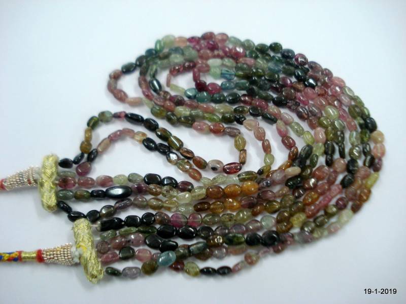 Jahrgang Turmalin Edelstein Perlen Kette Strang 5 Linie Indien von tribalsilver99