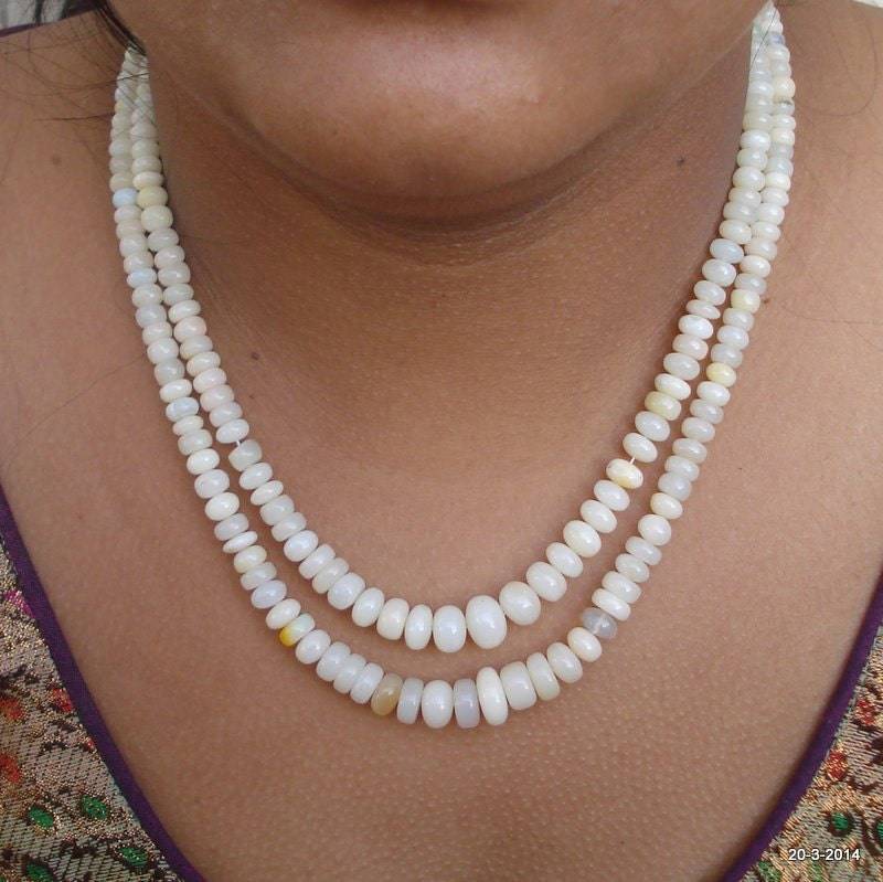 Opal Edelstein Perlen Kette Strang 2 Linie Indien von tribalsilver99