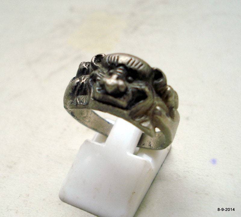 Seltene Antike Sich Löwen Kopf Ring Rajasthan Indien von tribalsilver99