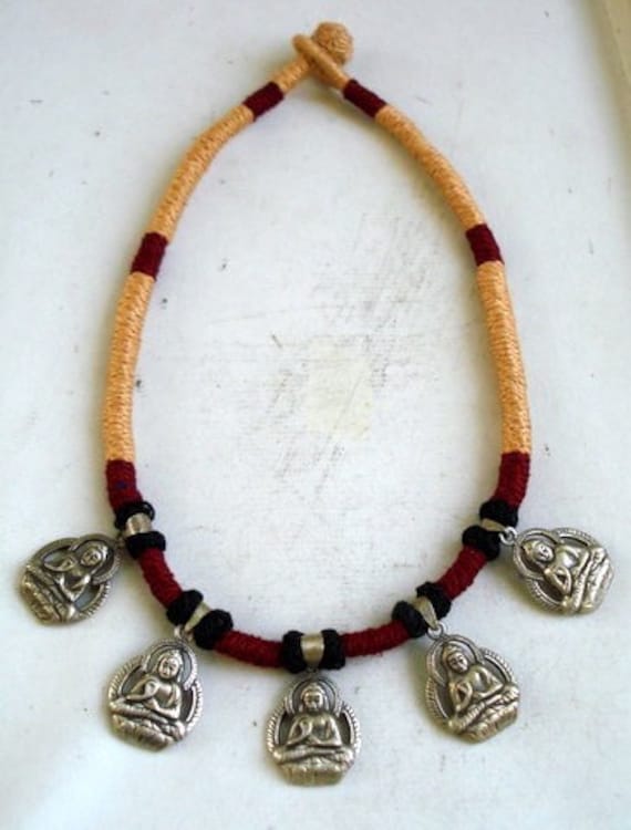 Silber Amulett Anhänger Halskette Herr Buddha Handgemachter Schmuck von tribalsilver99