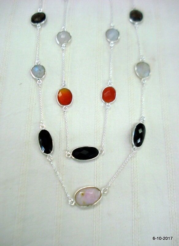 Traditionelle Design Sterling Silber Halskette Edelstein-Halskette Silberkette von tribalsilver99