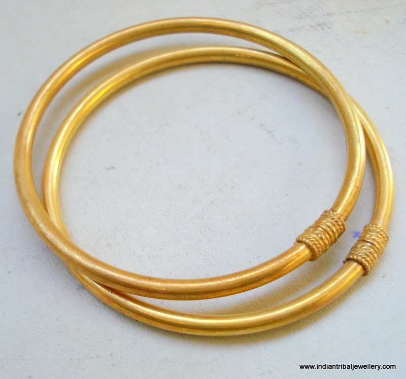 Traditionelles Design Gold Vergoldet Silber Armreif Set Schmuck von tribalsilver99