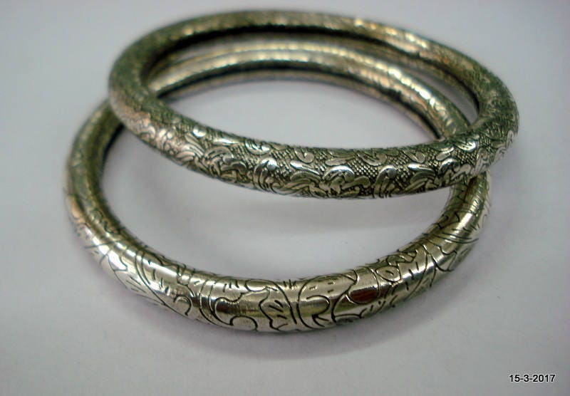 Traditionelles Design Sterling Silber Armreif 2Pc Handgefertigten Schmuck-Set von tribalsilver99