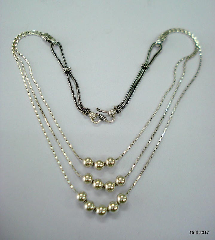 Traditionelles Design Sterling Silber Halskette Kette Perlen Schmuck von tribalsilver99