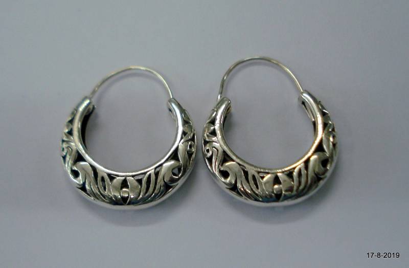 Traditionelles Design Sterling Silber Ohrringe Creolen Handgefertigten Schmuck von tribalsilver99