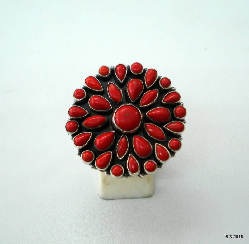 Traditionelles Design Sterling Silber Ring Cocktail-Ring Farbe Edelstein-Ring von tribalsilver99