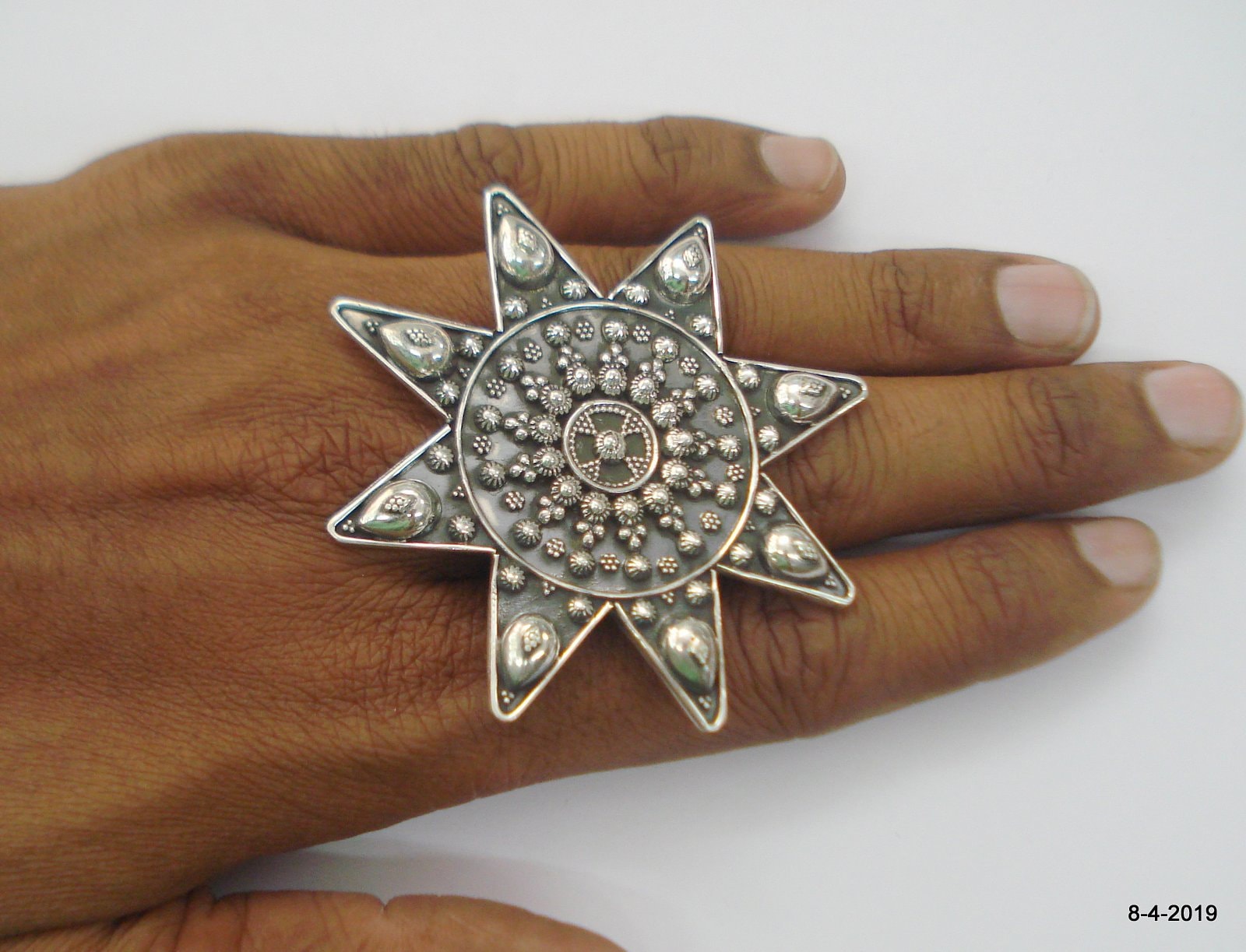 Traditionelles Design Sterling Silber Ring Große Cocktail-Ring Handgefertigten Schmuck von tribalsilver99