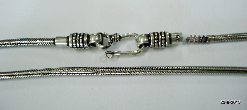 Traditionelles Design Sterling Silber Seil Kette Halskette Schlangen Design Lang 20 Zoll Traditionelles Design Sterling Silber Seil Kette Halskette Schlangen Design Lang 20 Zoll von tribalsilver99