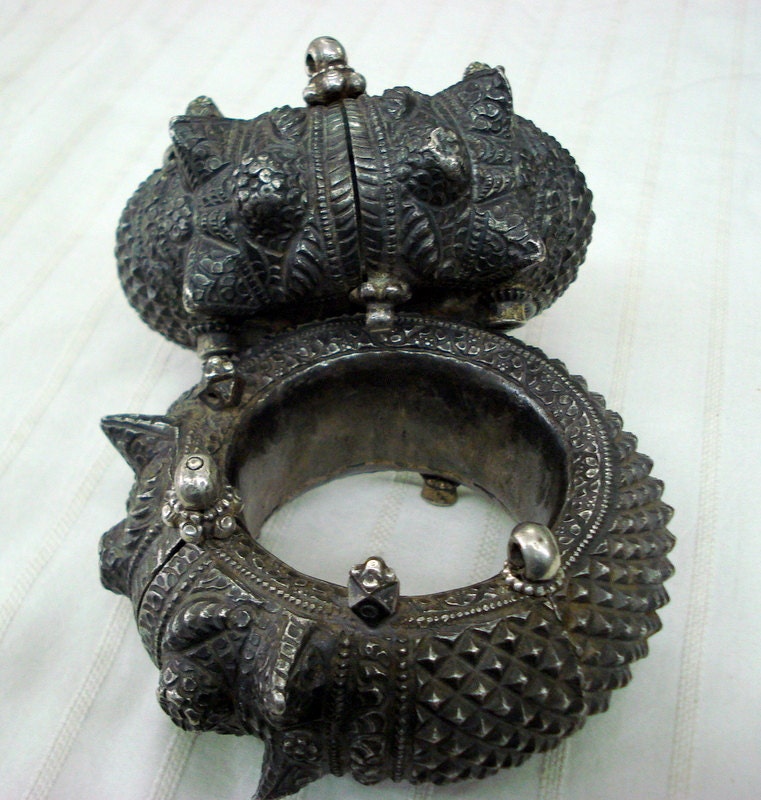 Vintage Antike Sammler Alte Silber Fußkette Armband Armreif Authentisch von tribalsilver99