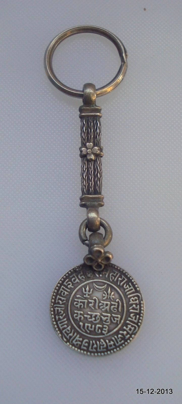 Vintage Antike Sammlerstück Alt-Silber Münze Schlüsselanhänger Anhänger Indien von tribalsilver99