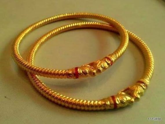 Vintage Design Armreif Kupfer Und Vergoldeter Handgemachter Schmuck von tribalsilver99