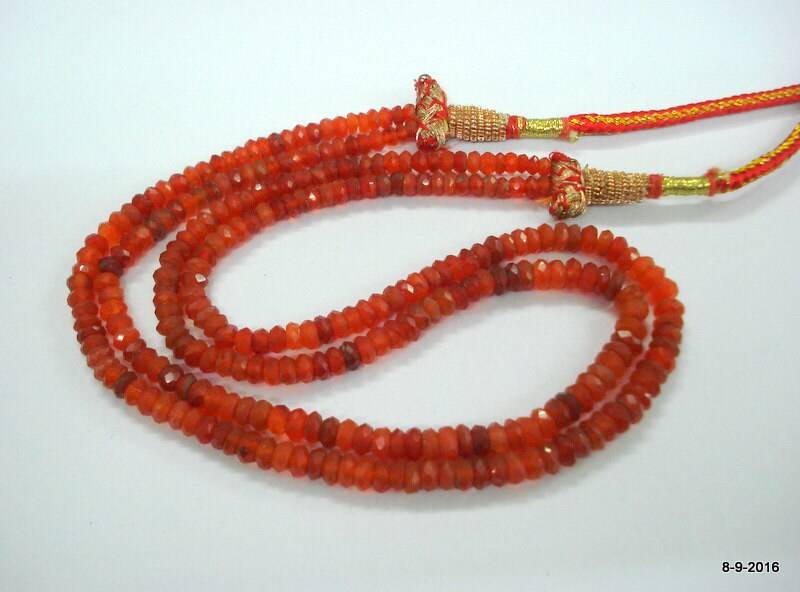 Vintage Karneol Edelstein Facettierte Perlen Kette Strang 2 Line von tribalsilver99