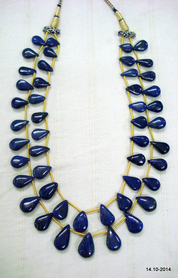 Vintage Lapislazuli Edelsteinperlen Schreiben Halskette Aktionsbereich 2 von tribalsilver99