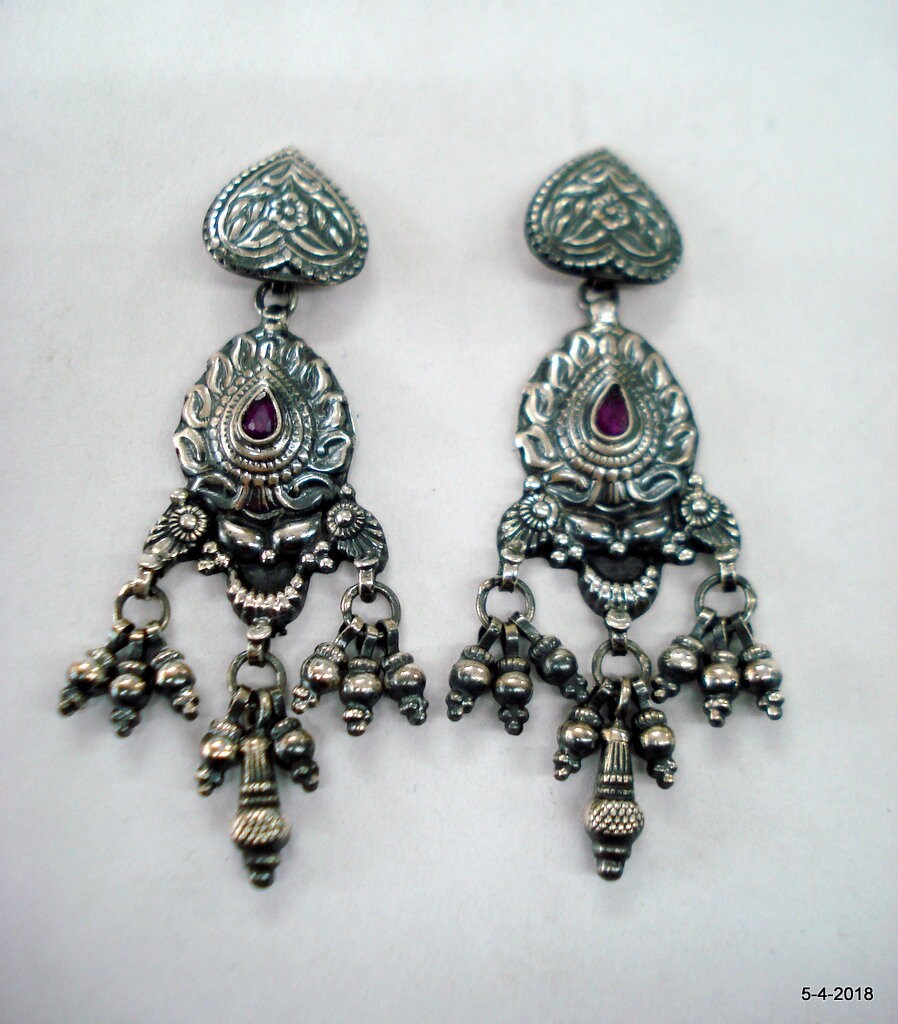 Vintage Ohrringe Sterling Silber Handgemacht Stammes-Ohrringe Ohrstecker von tribalsilver99