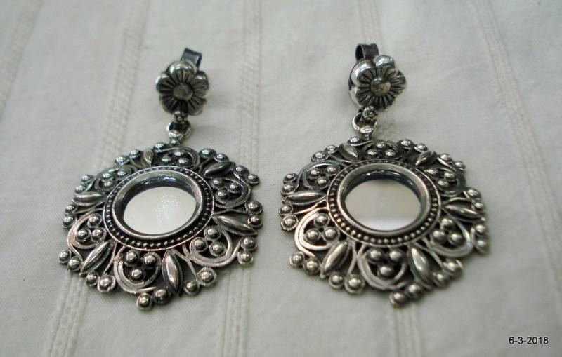 Vintage Ohrringe Sterling Silber Spiegel Ohrstecker von tribalsilver99