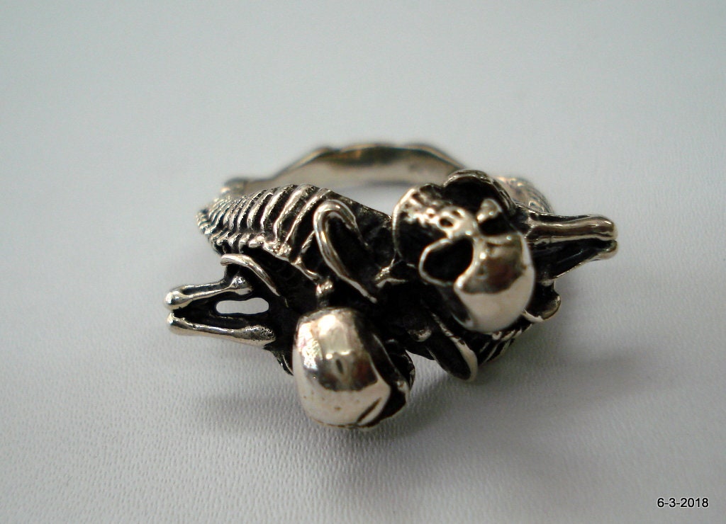 Vintage Sterling Silber Ring Cocktail-Ring Dragon Khopdi Handarbeit von tribalsilver99