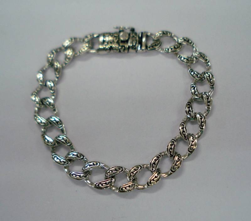 sterling Silber Armband Manschette Handgefertigten Unisex Schmuck Kettenarmband von tribalsilver99