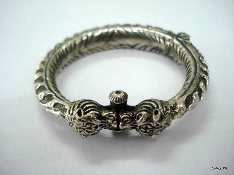 sterling Silber Armreif Armband Tiger Köpfe Handgemachter Schmuck von tribalsilver99