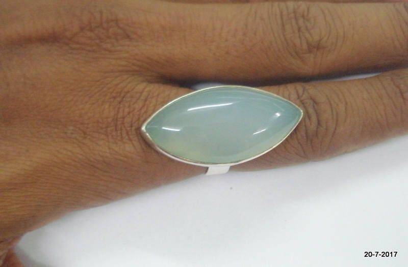 sterling Silber Ring Chalcedon Edelstein Cocktail-Ring Handmade von tribalsilver99