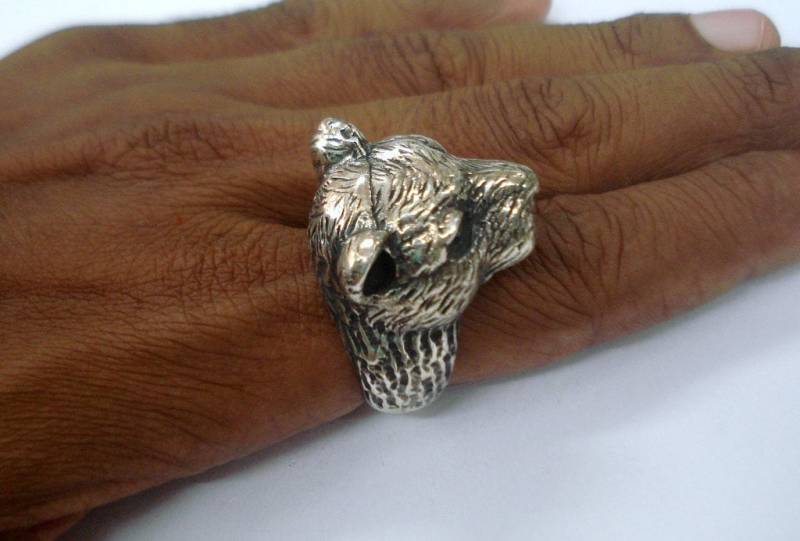 sterling Silber Tigerkopf Ring Panther Handgefertigten Schmuck Herren Ringe von tribalsilver99