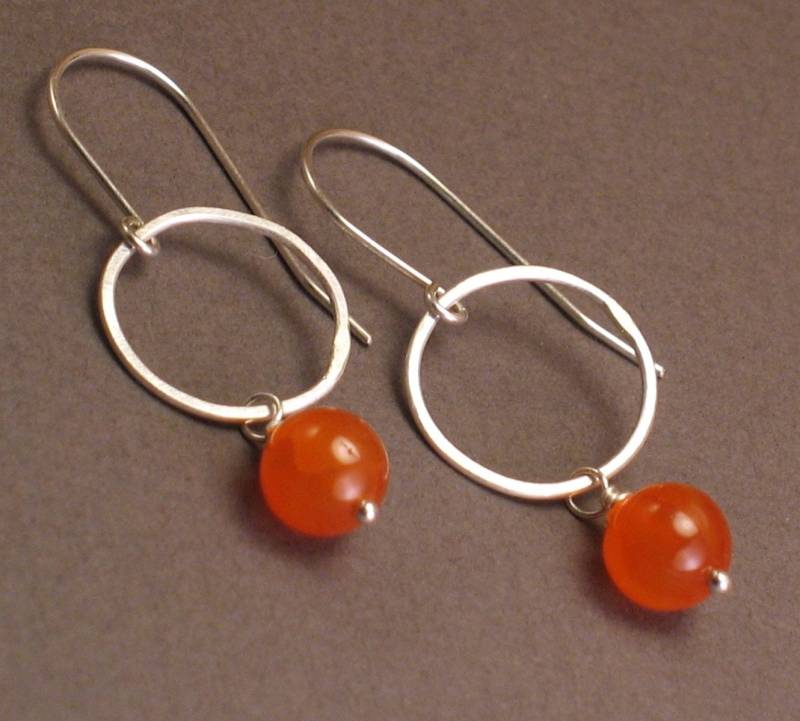 Karneol Ohrringe An Sterling Silber Creolen - Janice Karneol Ohrringe An Sterling Silber Creolen - Janice von trillium