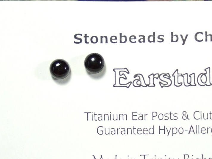 Schwarzer Onyx 5mm Runde Ohrstecker Ohrringe Titan Beiträge Und Clutches Hypo Allergen Handgemacht in Neufundland Integrity von trinityrocks