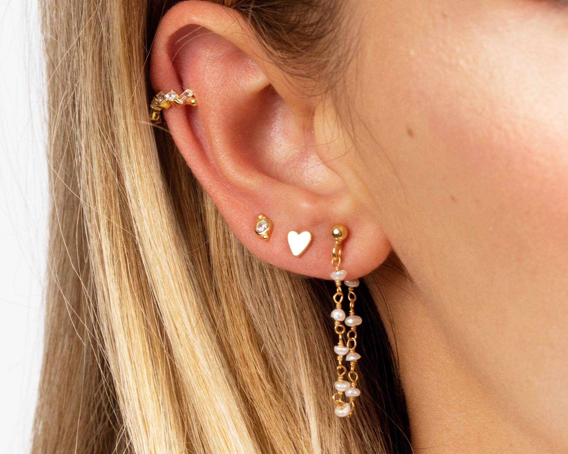 Baumelnde Süßwasserperlen-Ohrringe Sterling Silber von triumjewelry