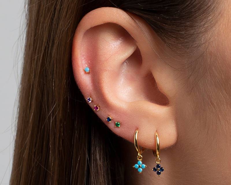 Kleine Cz-Ohrstecker 750Er Vergoldung | 2, 3 Mm von triumjewelry